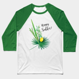 Happy Sukkot Decoration Lulav and Etrog, Palm lives, Watercolor, Art, Torah, Rosh Hashanah Baseball T-Shirt